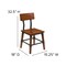Flash Furniture Rustic Antique Walnut Industrial Wood Dining Chair, PK2 2-XU-DG-W0236-GG - alternate 9